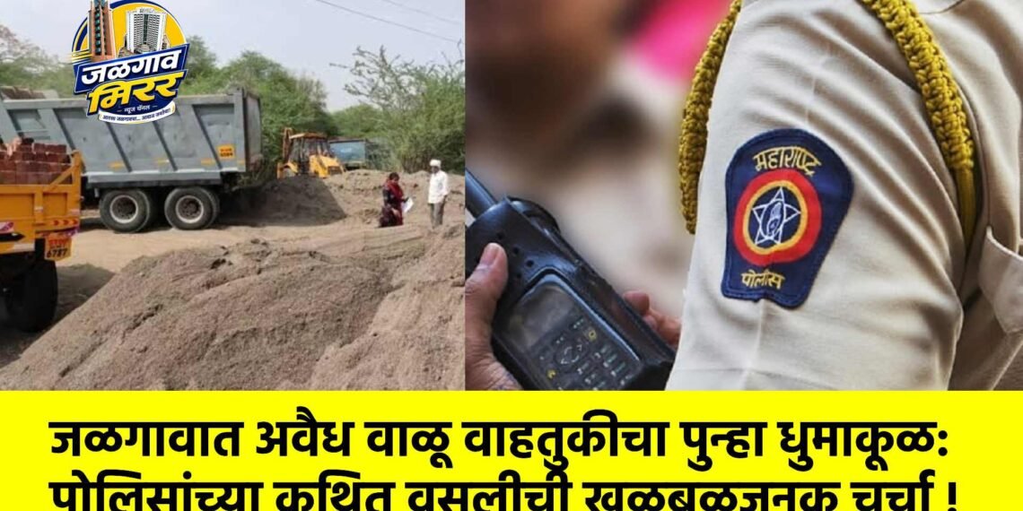 जळगावात अवैध वाळू वाहतुकीचा पुन्हा धुमाकूळ:पोलिसांच्या कथित वसुलीची खळबळजनक चर्चा !